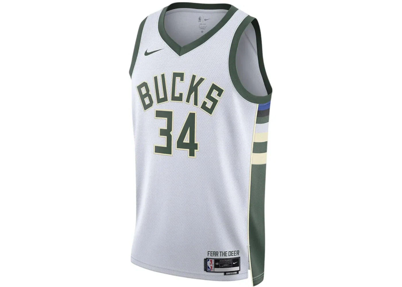 Мужская футболка с принтом Milwaukee Bucks Giannis Antetokounmpo Nike, White/Green/Cream