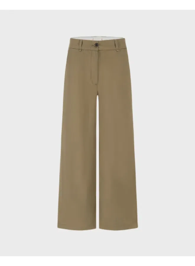 Брюки свободные широкие Zara, зеленый хаки