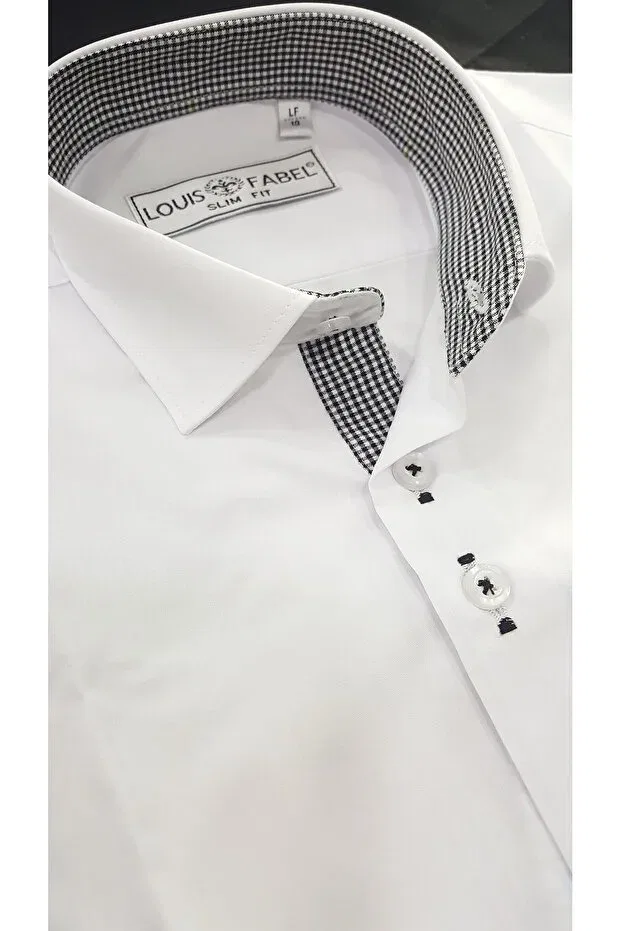 Детская рубашка для мальчиков с принтом Pöti checkered school short sleeve Louis Kids, Black — фото 3