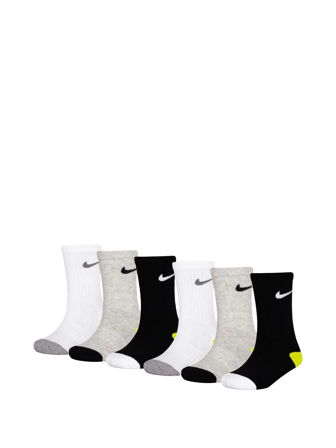 Комплект из шести пар носков с вышитым логотипом Nike Kids, серый — фото 2
