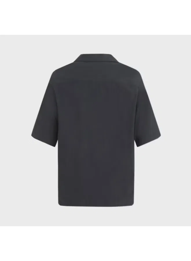 Рубашка свободного кроя минималистичная серая, Zara, серый — фото 3