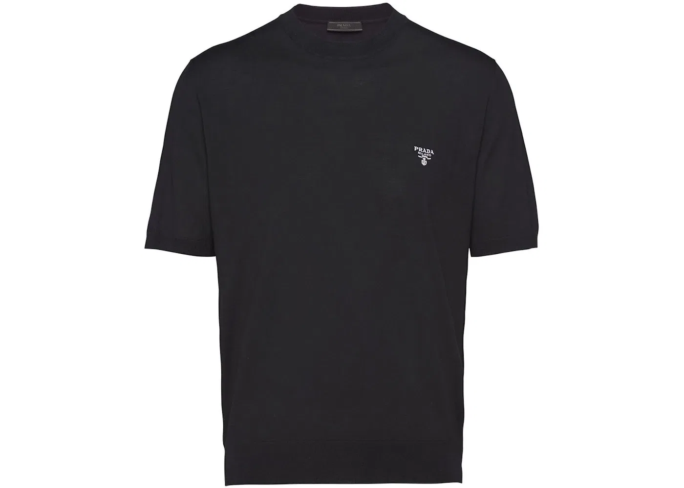 Мужская рубашка с коротким рукавом с вышитым логотипом Prada, Black