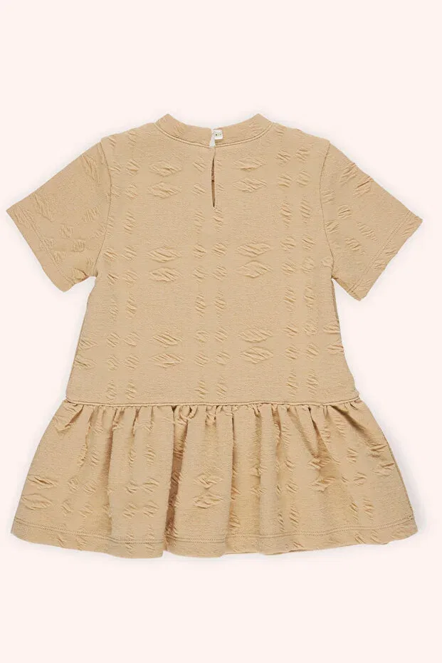 Детское платье для девочек с коротким рукавом Panço, Beige — фото 2