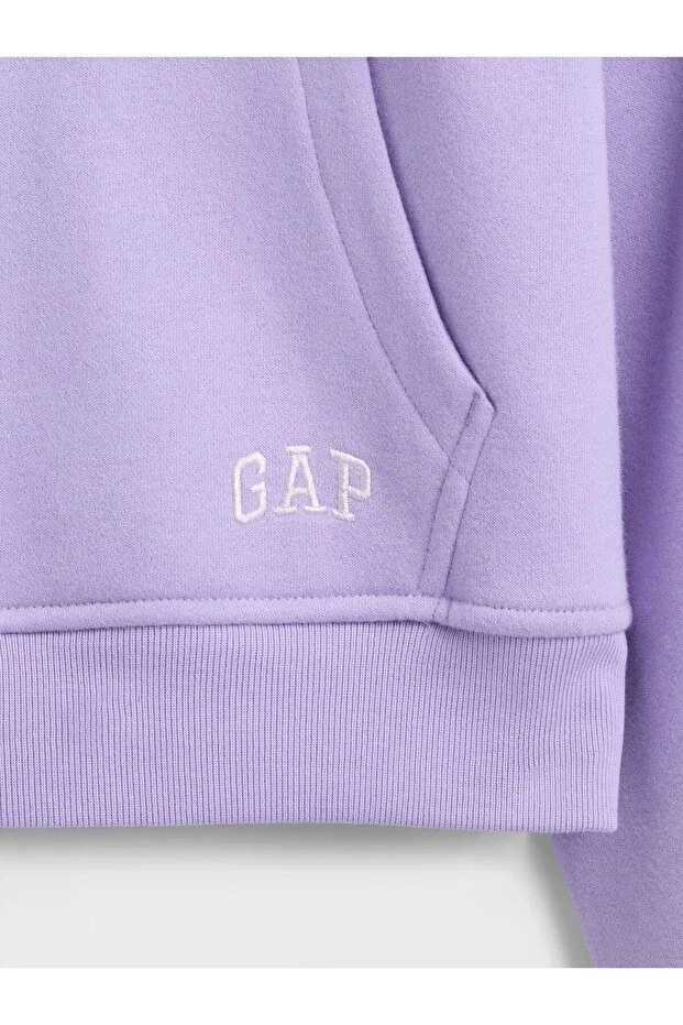 Детское худи на молнии для девочек с принтом Gap, Lila-003 — фото 3