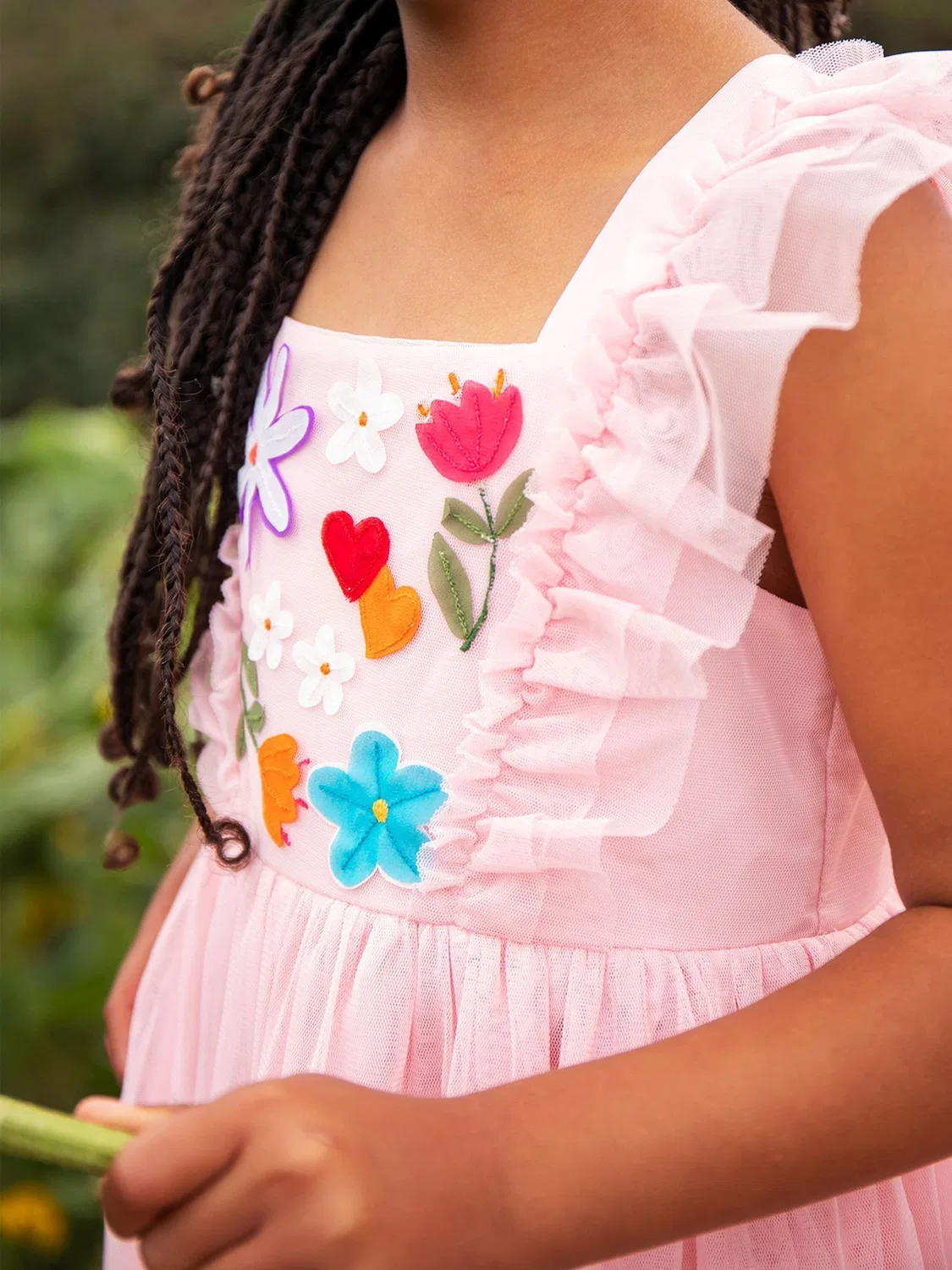 Платье для особого случая с фартуком Frugi, розовое — фото 2