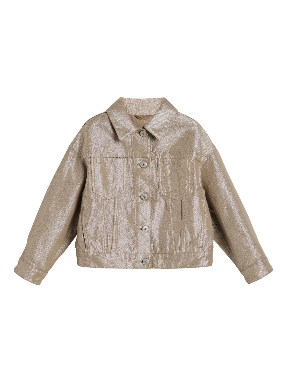 

Джинсовая куртка с карманами Brunello Cucinelli Kids, коричневый