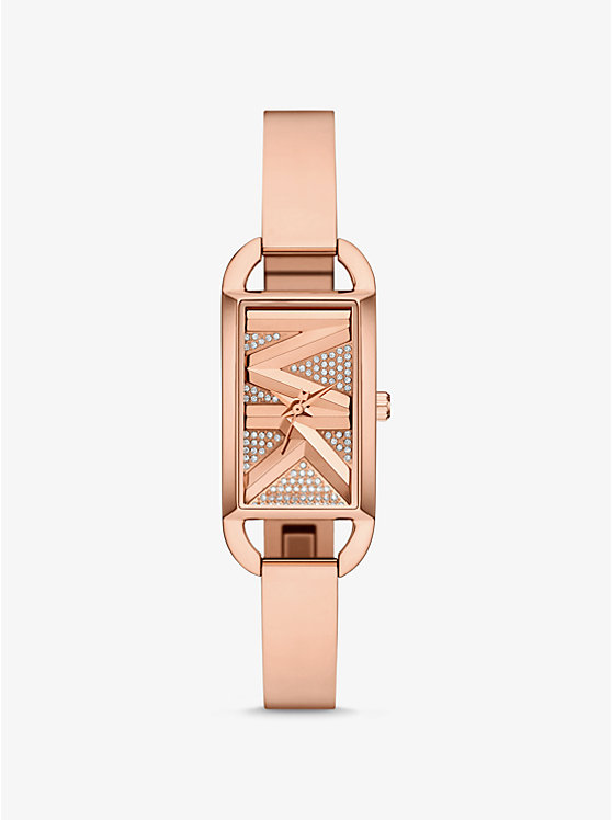 

Мини-Часы-Браслет с паве из розового золота в стиле ампир Michael Kors, золотой