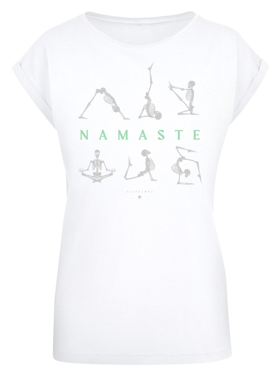 

Рубашка F4NT4STIC Namaste Yoga Skelett Halloween, белый