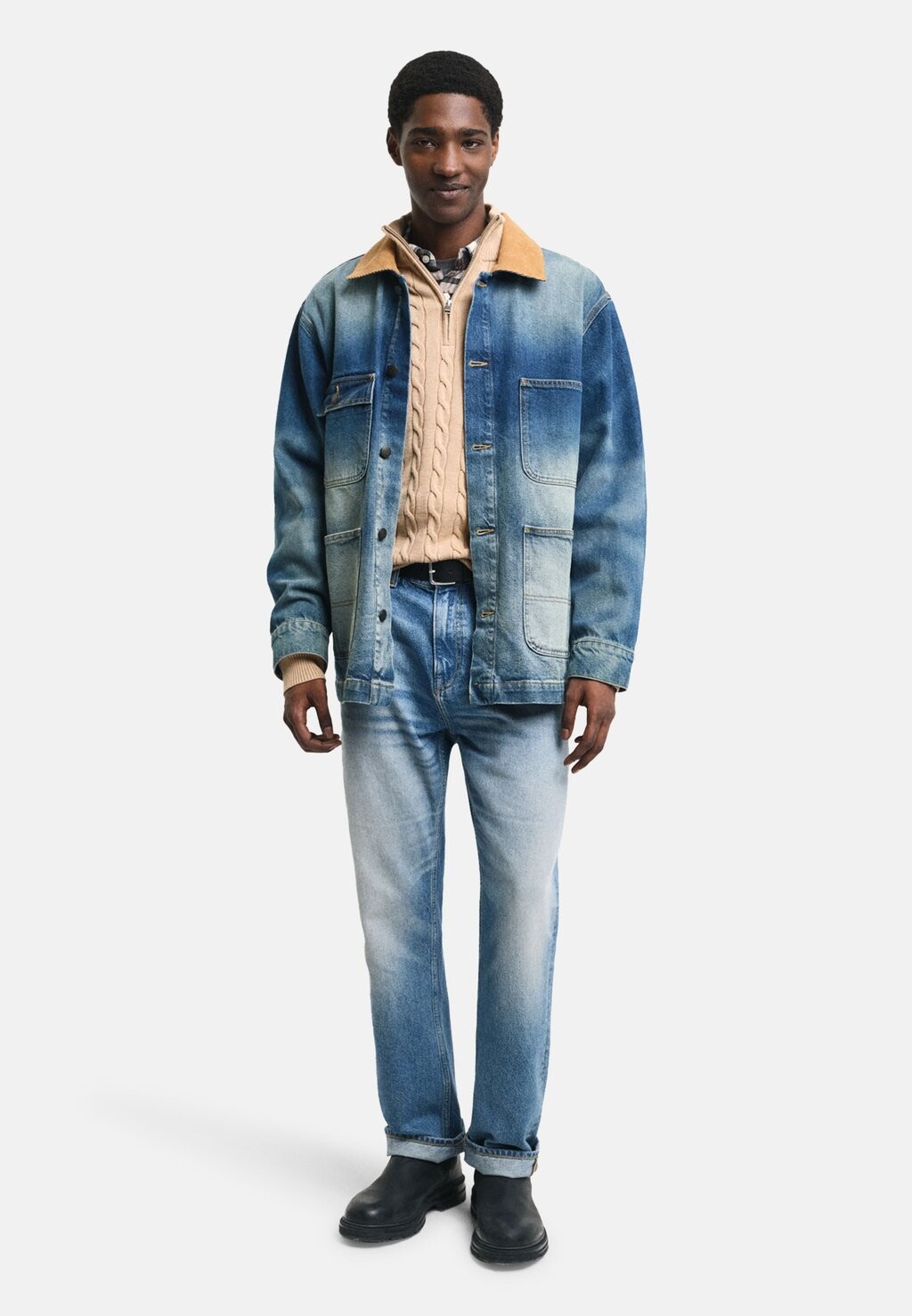 

Джемпер CABLE HALF-ZIP GANT, хаки