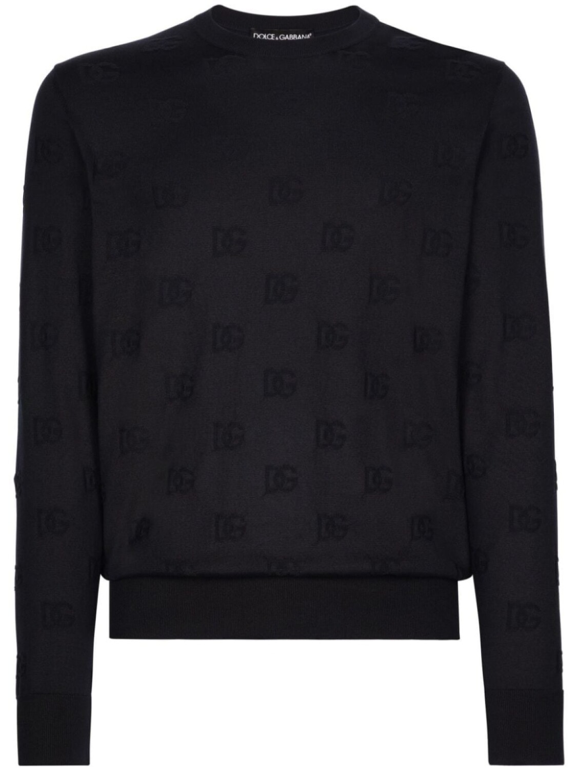 

Dolce & Gabbana шелковый джемпер вязки интарсия с логотипом, синий