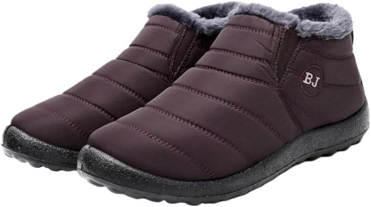 

Мужские ботинки до щиколотки для снега - с утеплителем из флиса, стелькой из EVA, идеально подходят для зимнего отдыха на улице Fmshi, кофейный