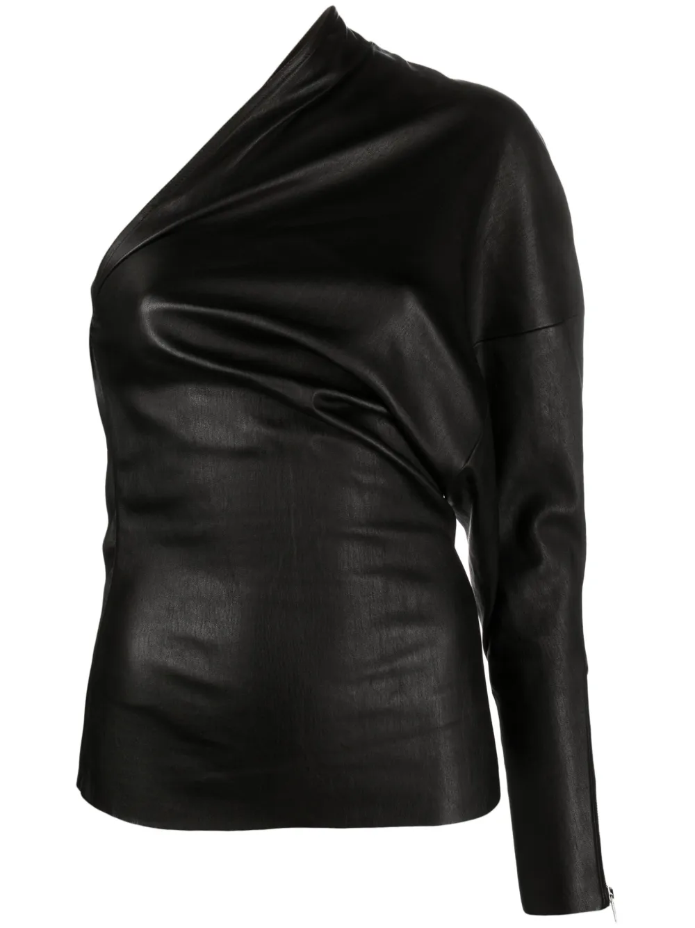 

Кожаный топ Luxor на одно плечо Rick Owens, черный