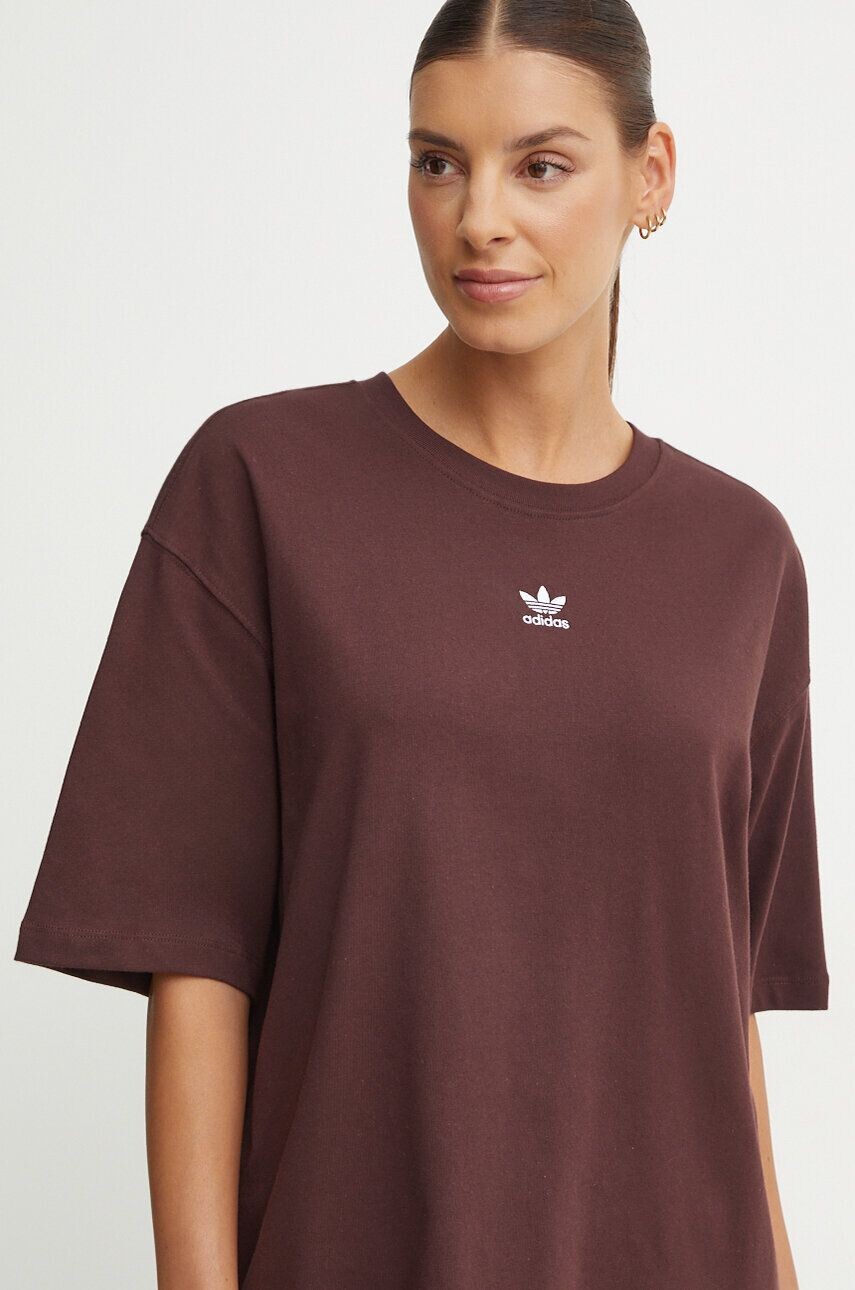 

Хлопковая футболка adidas Originals, коричневый