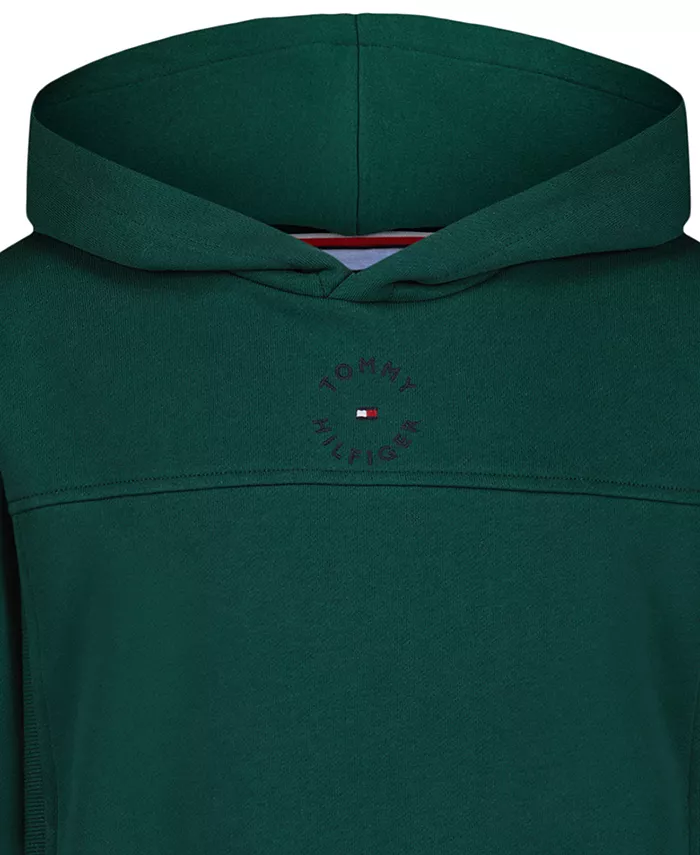 Детская толстовка с логотипом для малышей и мальчиков из мягкого флиса Tommy Hilfiger, зеленый — фото 3