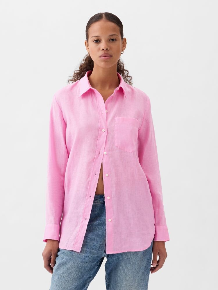 

Льняная рубашка Gap, розовый