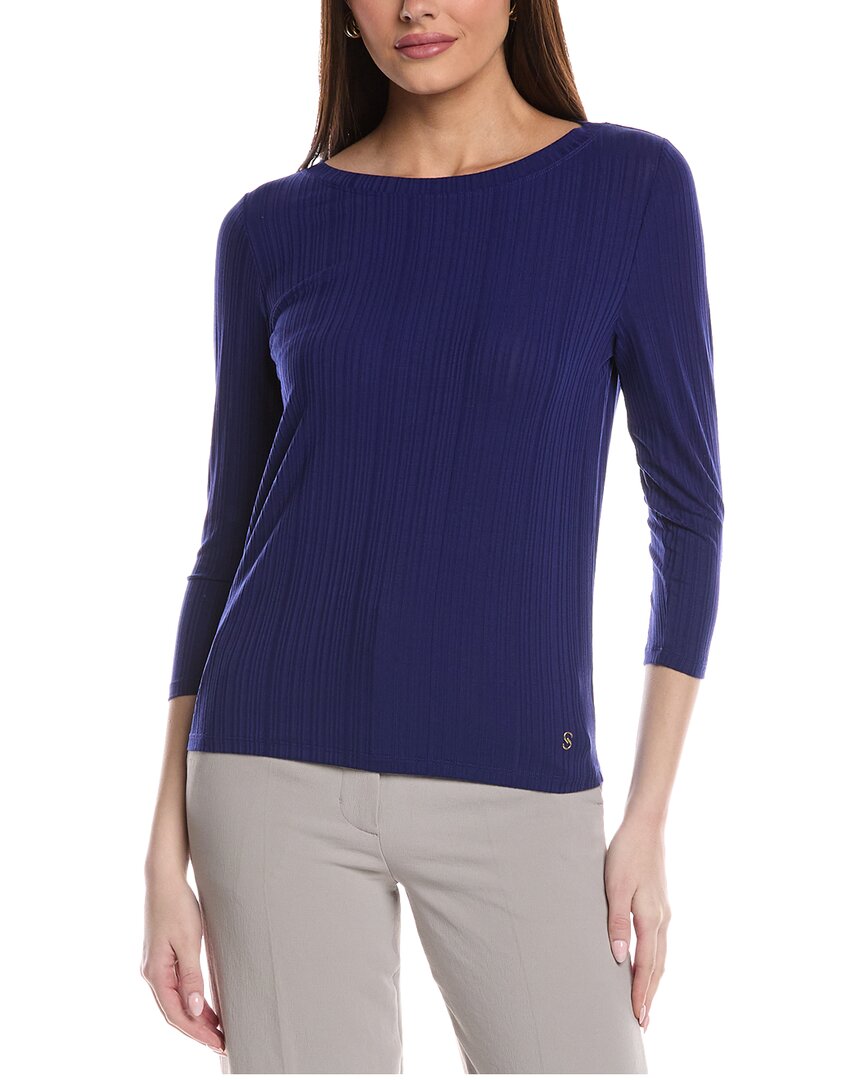 

St. John Sleek Rib Jersey Трикотажный топ, синий
