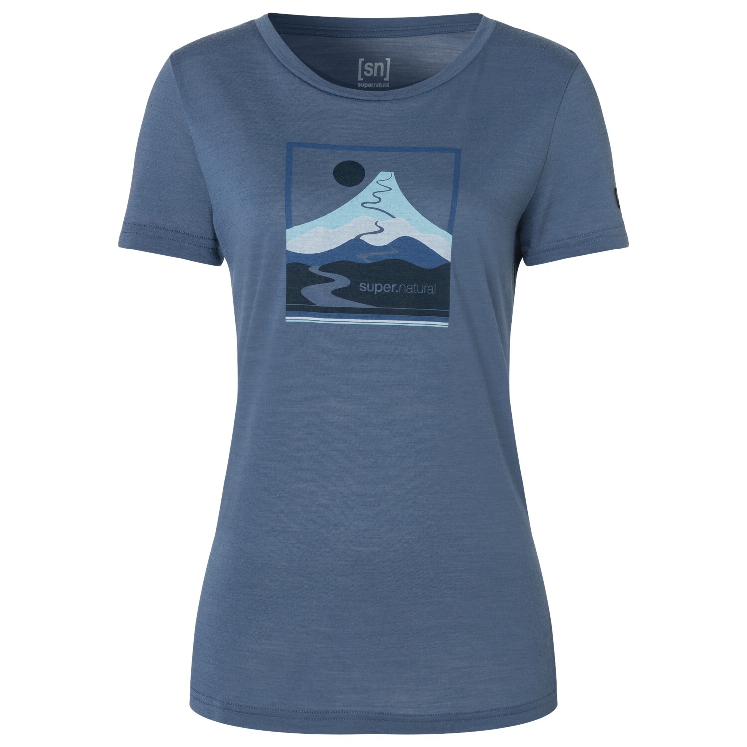 

Рубашка из мериноса Super.Natural Trace Hill Tee, цвет Night Shadow Blue/Various
