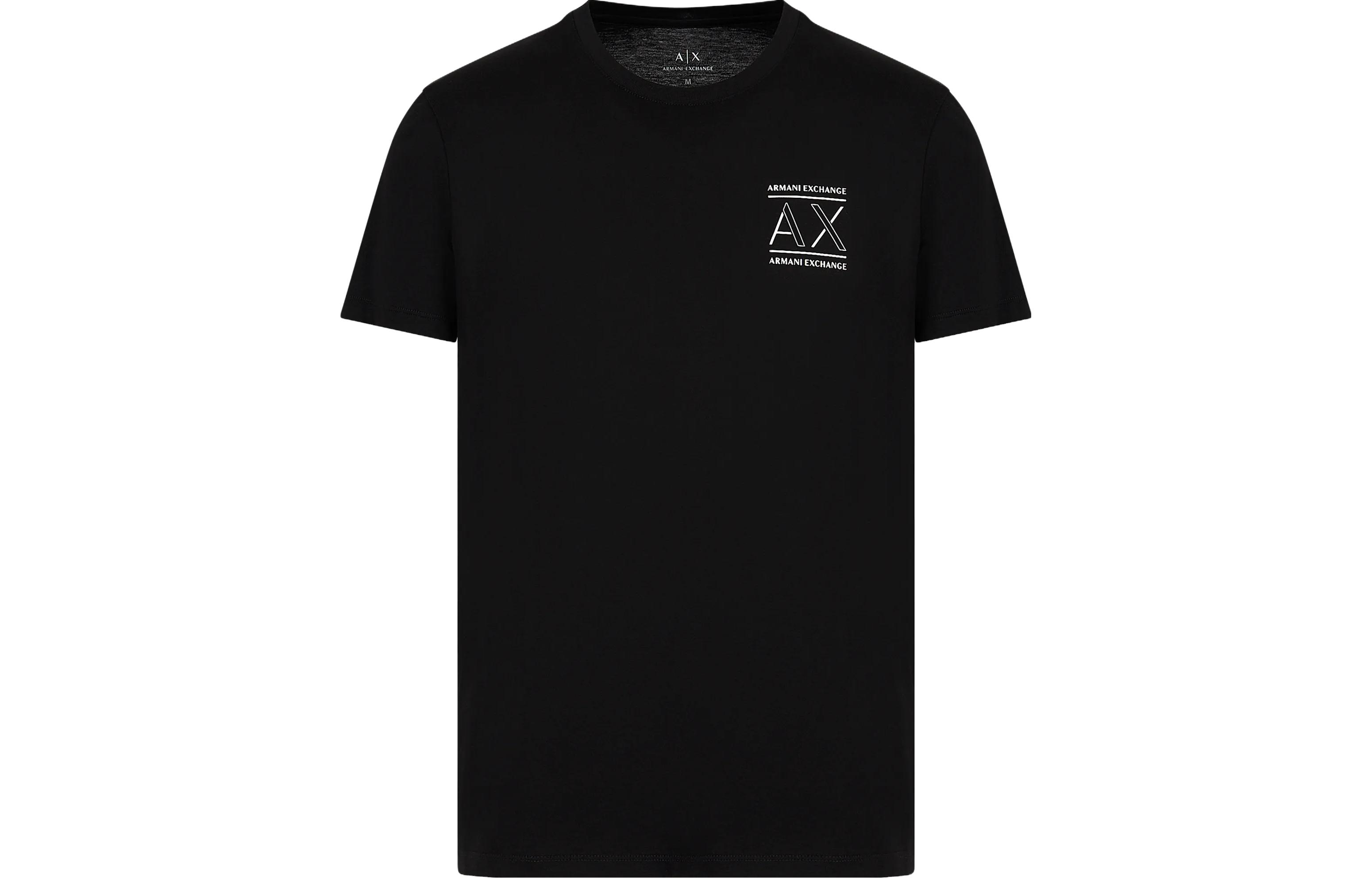

ARMANI EXCHANGE AE Slim Fit Mercerized Jersey Cotton Logo T Shirt, мужская, черный