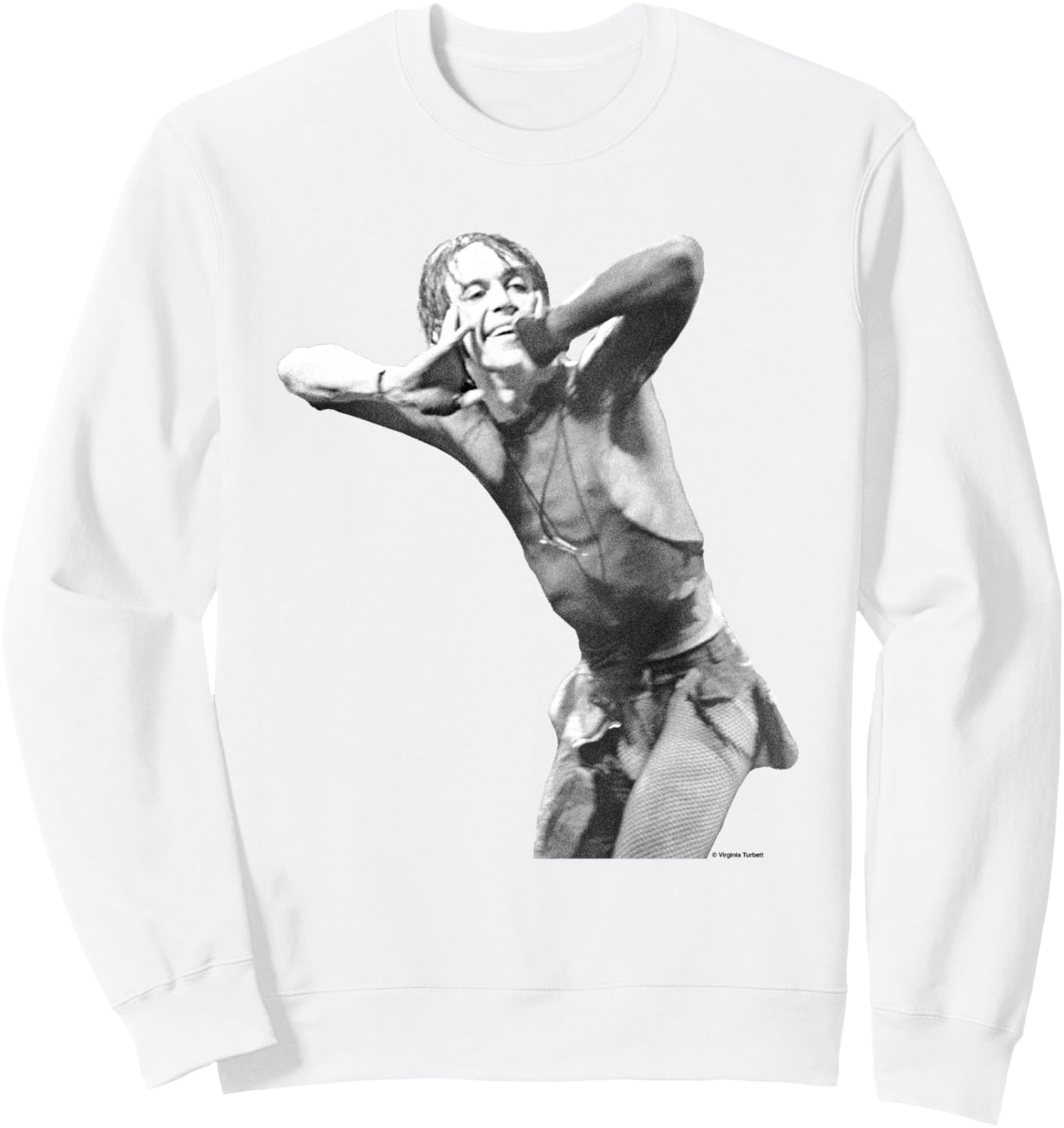 

Толстовка Low Power с изображением Игги Попа из группы The Stooges от Вирджинии Тарбет Virginia Turbett Photography, белый