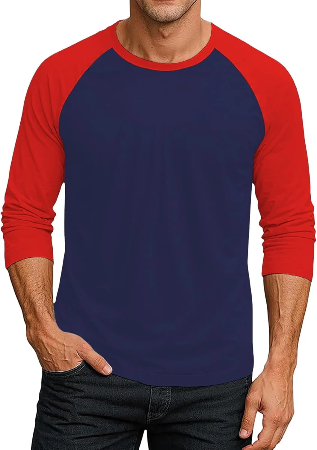 

Футболка с длинным рукавом для мужчин Slim Fit Colorblock