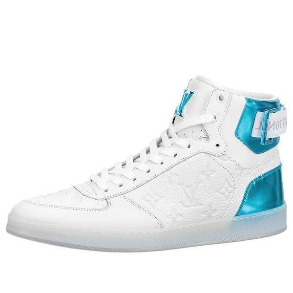

Кроссовки rivoli ankle sneakers 'white monogram with metallic blue' Louis Vuitton, белый