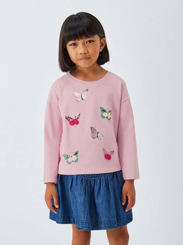 

Детская блузка с длинными рукавами и бабочками John Lewis, Multi