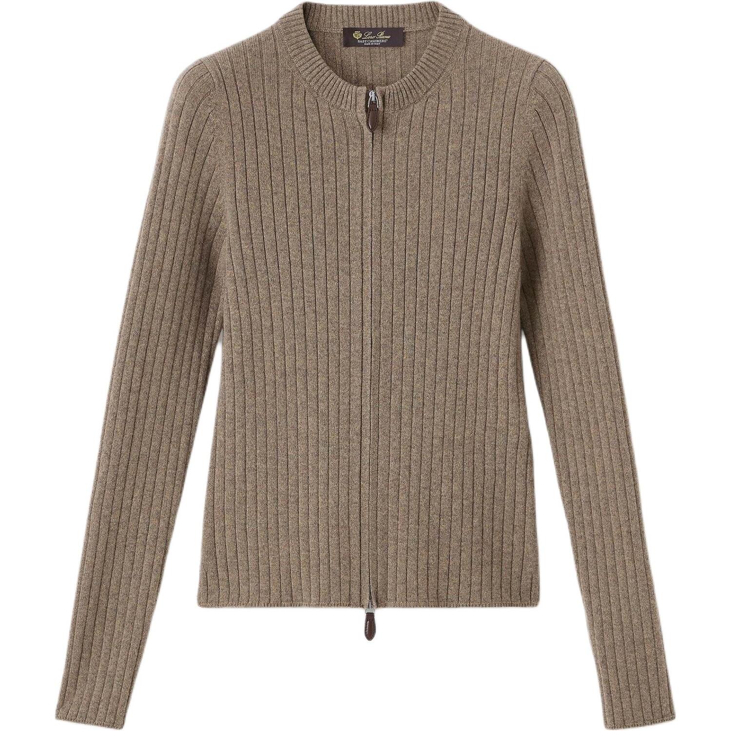 

SS26 Кашемировый свитер Slim Fit женский Loro Piana, rustic коричневый blend