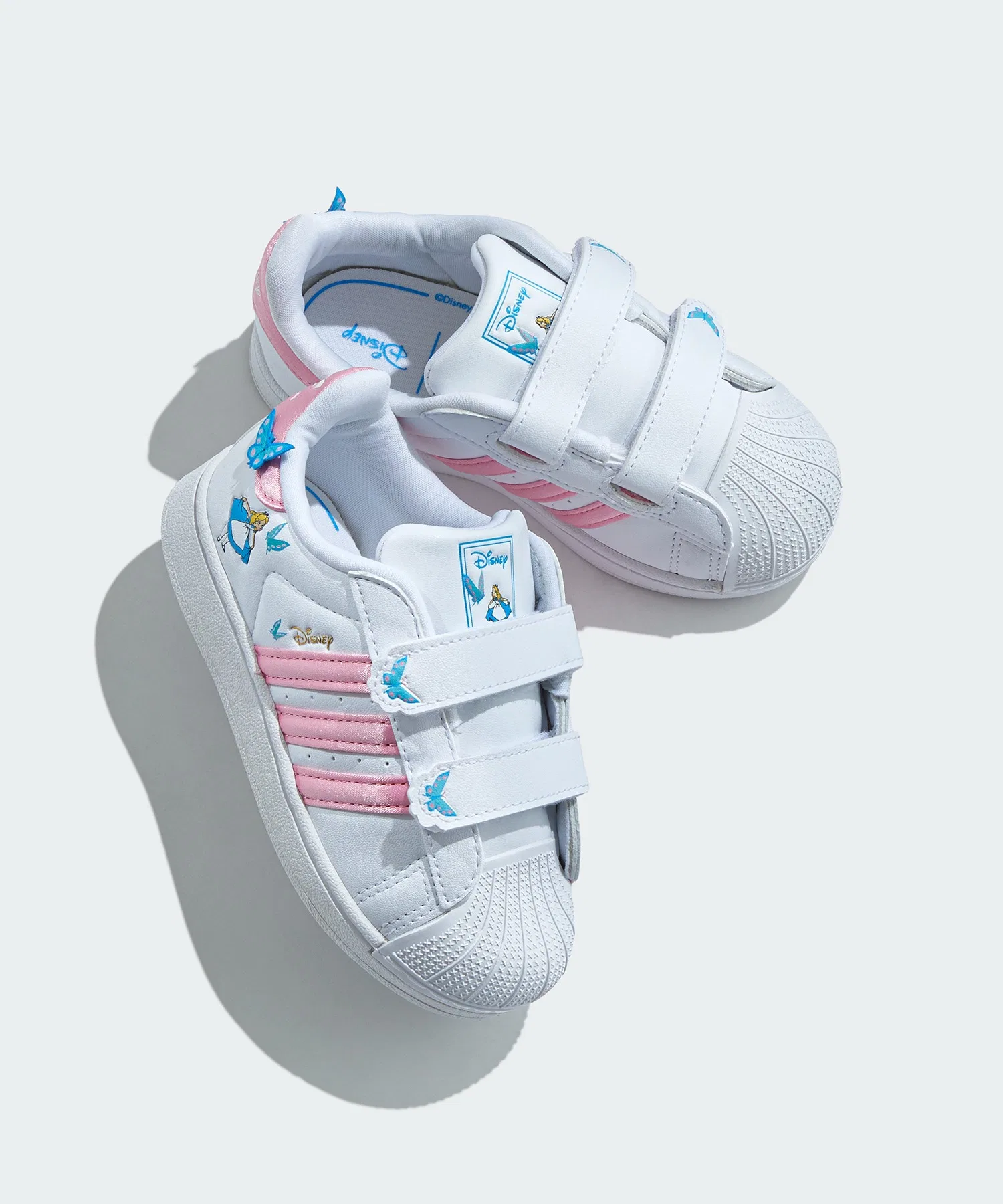 Детские кроссовки Adidas Superstar II Comfort Closure Disney Cars белые с розовым