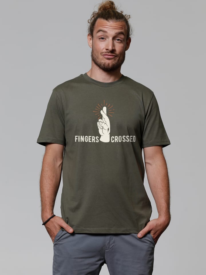 

Футболка wat Apparel T-Shirt Fingers crossed, хаки
