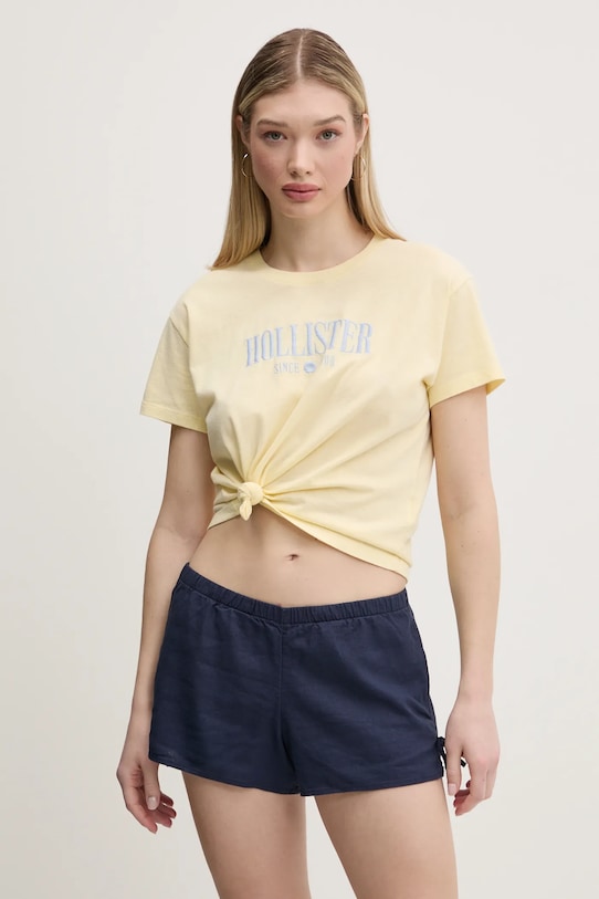 

Хлопковая футболка Hollister Co., желтый
