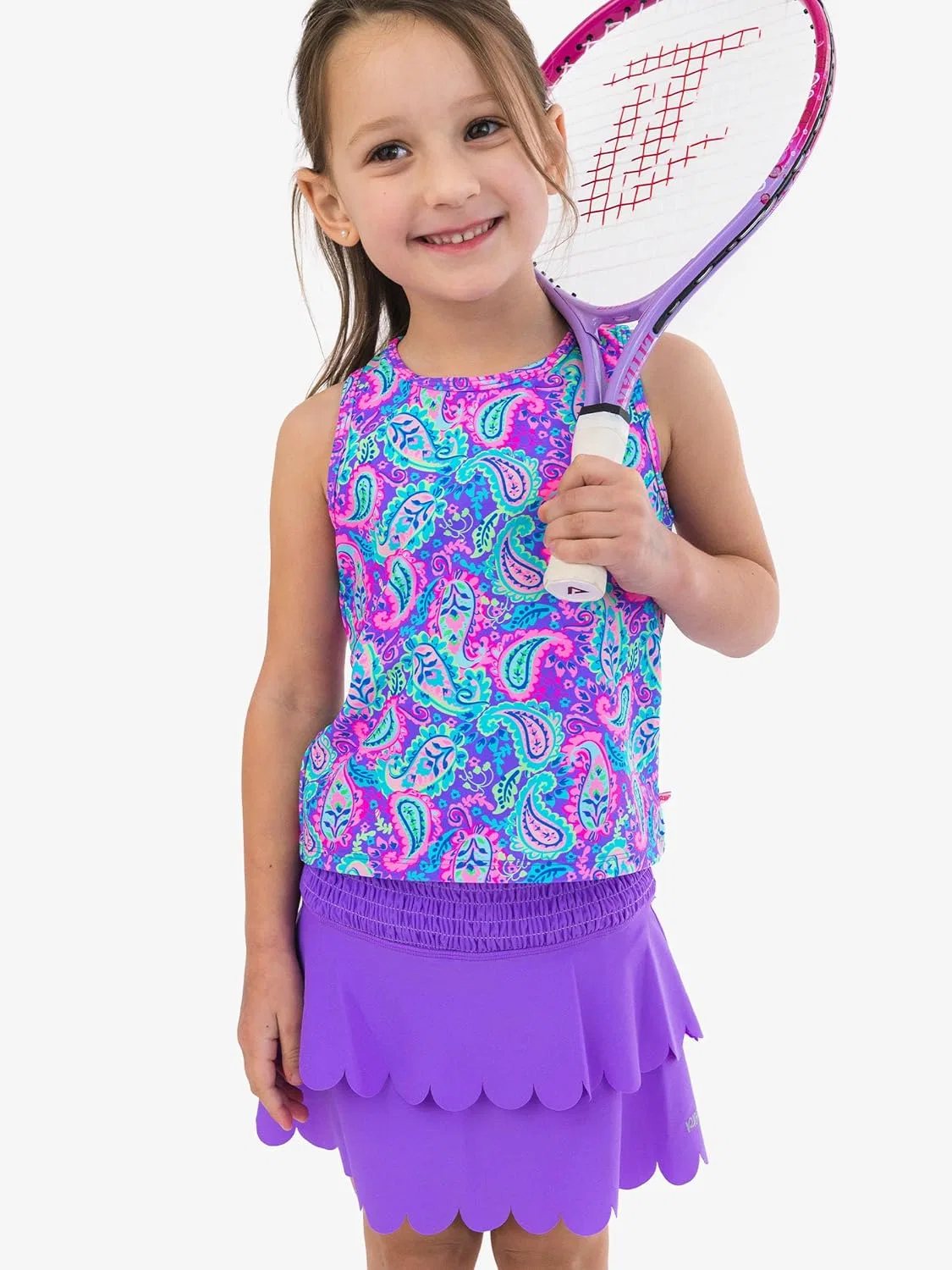 Юбка для гольфа RuffleButts Athletic Active, Neon Purple — фото 2