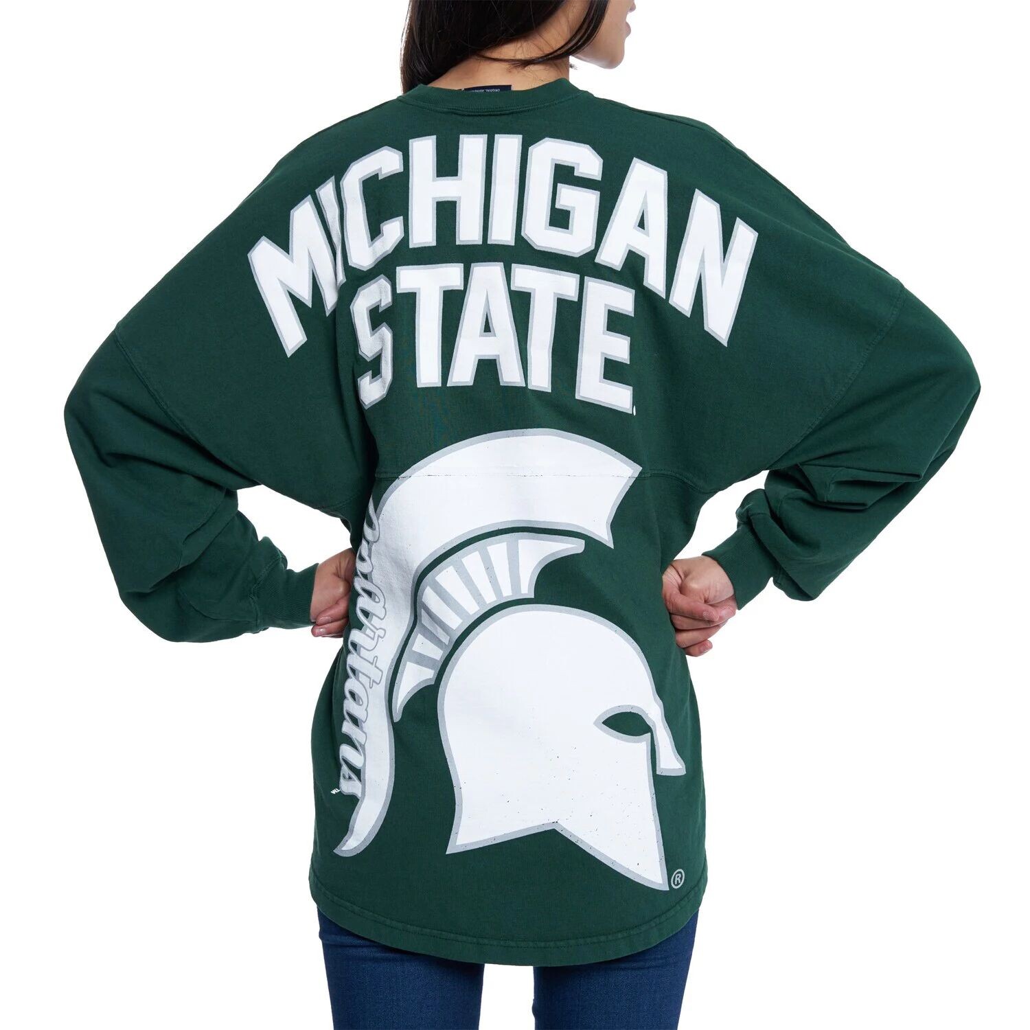 

Зеленая женская трикотажная футболка Michigan State Spartans Loud n Proud Spirit, Зеленый, Зеленая женская трикотажная футболка Michigan State Spartans Loud n Proud Spirit
