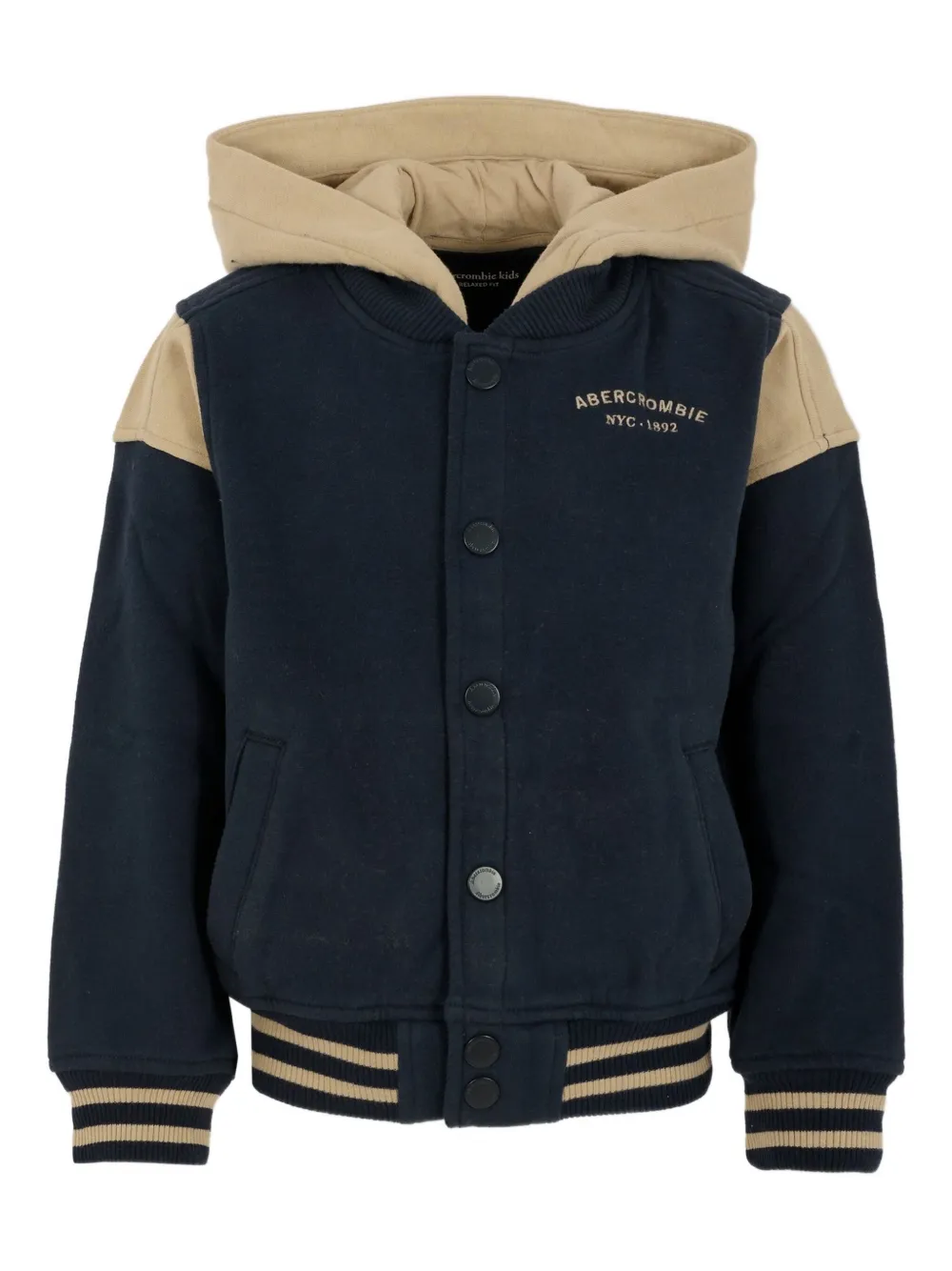 

Двухцветная флисовая бомбер-куртка ABERCROMBIE FITCH KIDS, синий