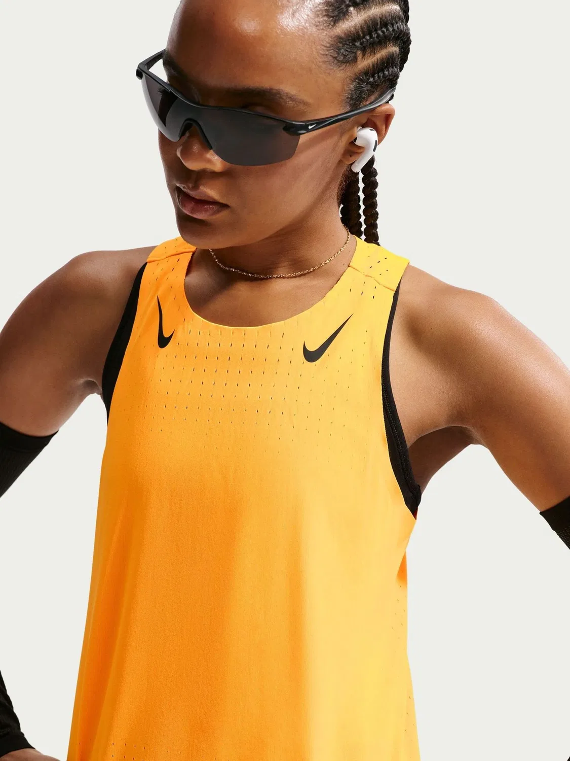 Топ для бега AeroSwift Dri-FIT ADV Nike, Orange Pulse — фото 3