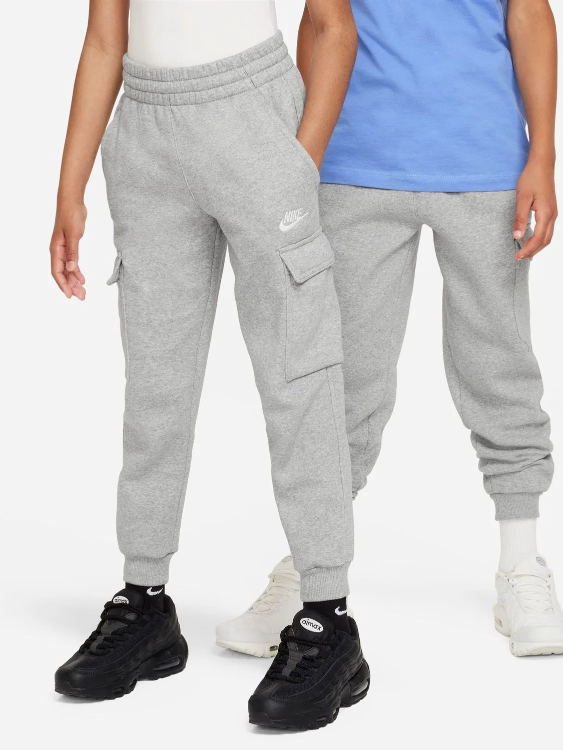 Джоггеры карго Club Fleece Nike, темно-серый меланж — фото 3