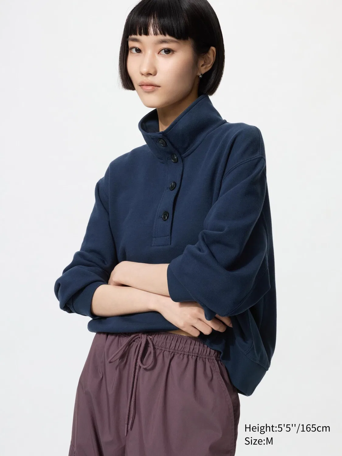 Толстовка Uniqlo, на пуговицах, темно-синий
