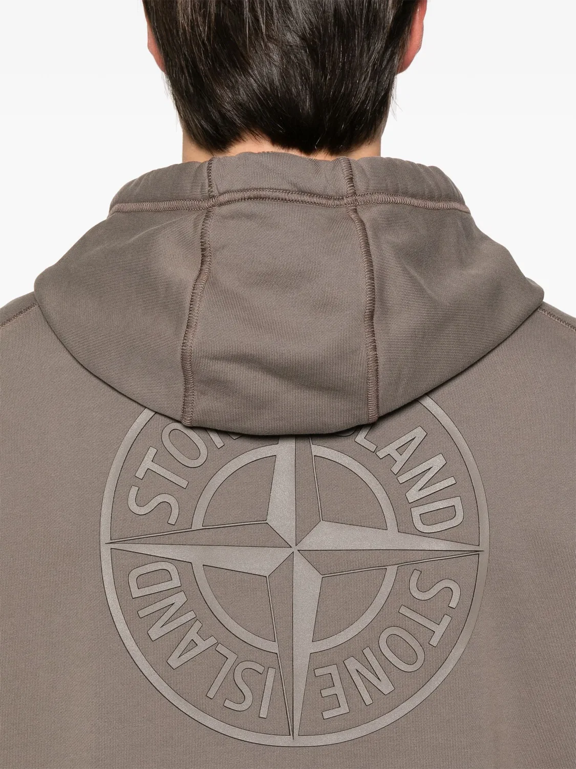Худи с логотипом Stone Island, цвет грецкого ореха — фото 2