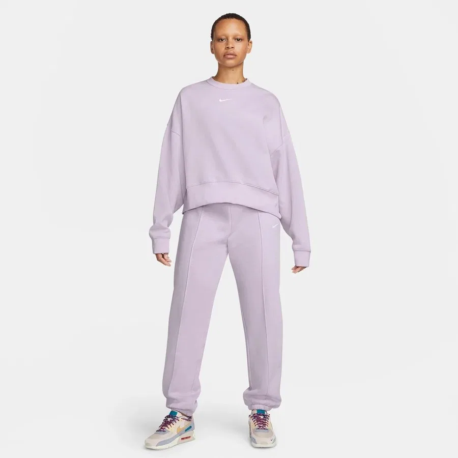 Спортивные штаны из футера с принтом Nike Sportswear Essential Collection Fleece, Светло-сиреневый — фото 3