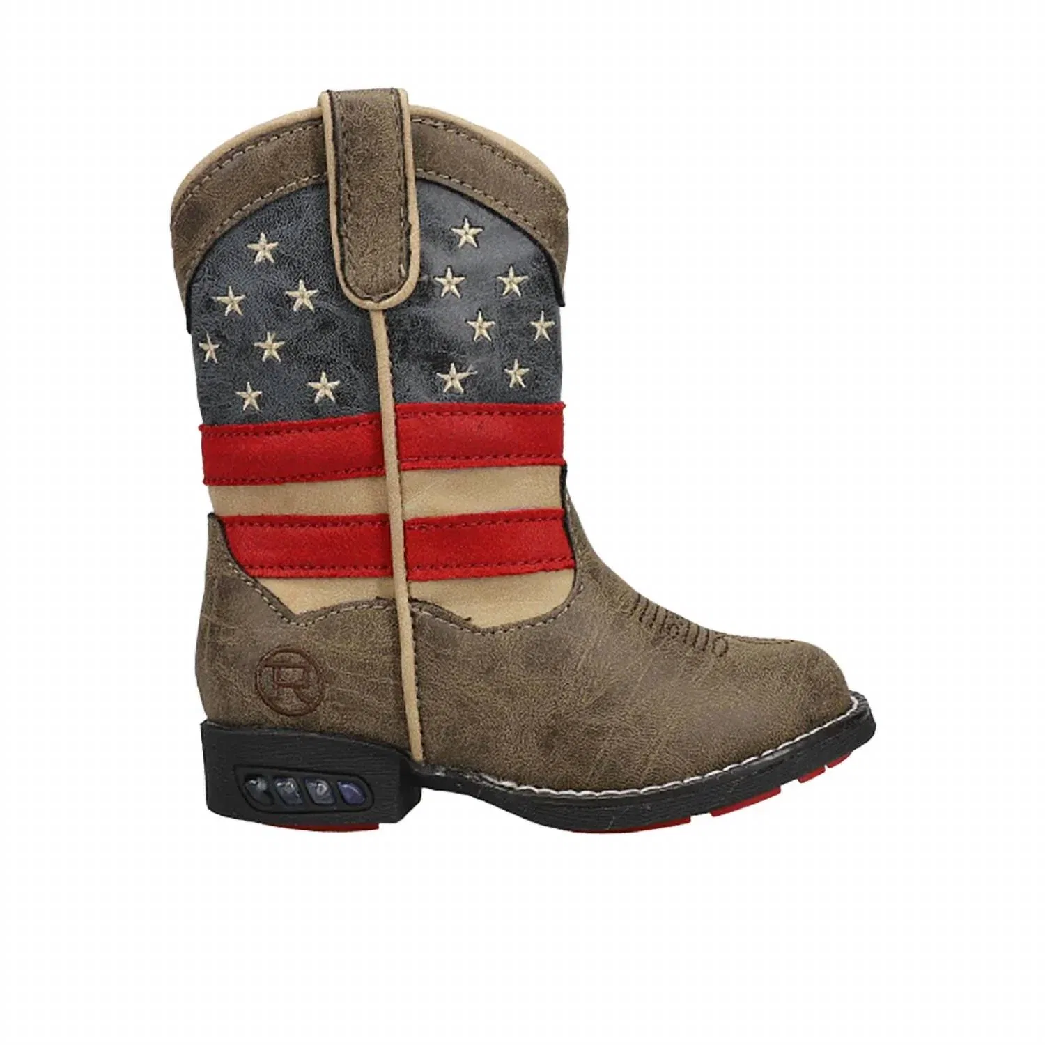 Детские ботинки для мальчиков с подсветкой на молнии Patriot Light Up Roper, Blue/Brown/Red
