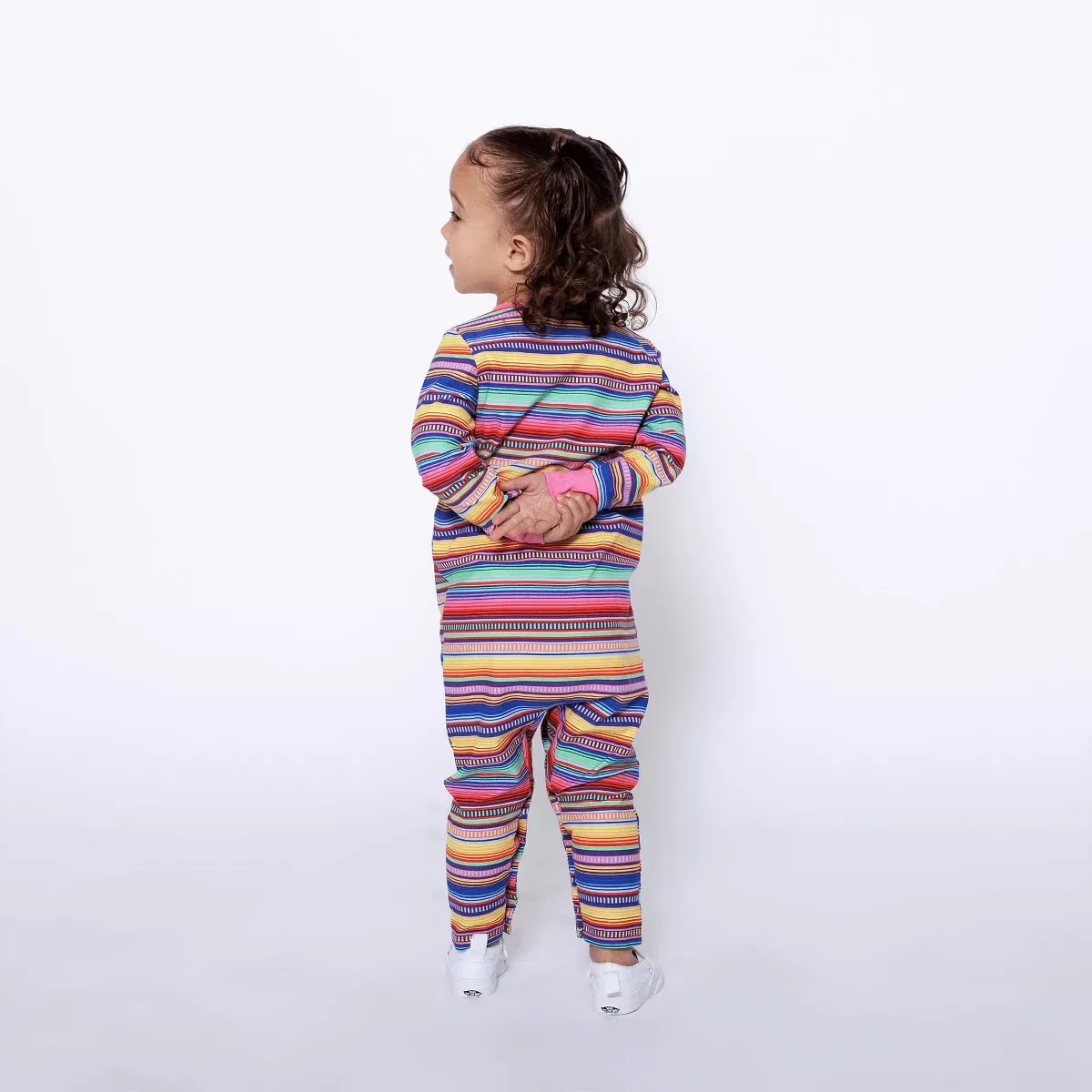 Детский комбинезон для девочек с длинным рукавом Mixed Up Clothing, Multicolor Stripe — фото 4