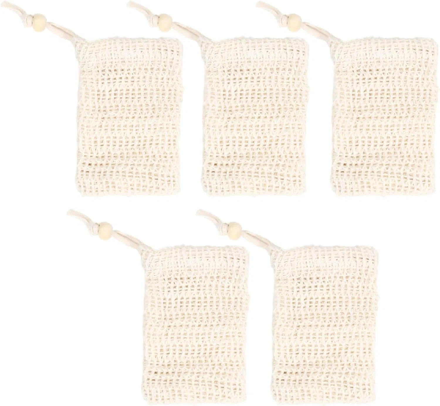 Мыльная сумка для скрабирования, 5 шт, Sisal, 14x9 см Generisch