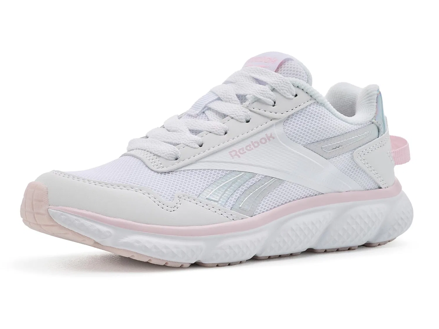 Кроссовки Swiftstrike (для маленьких и больших детей) Reebok Kids, White/Iridescent/Frosted Berry — фото 2