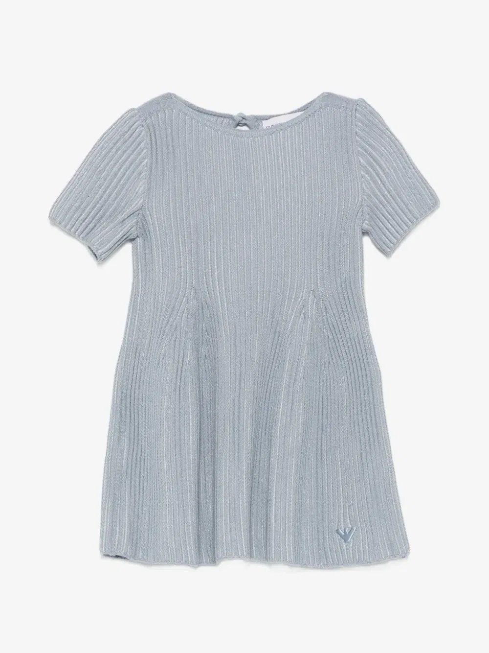 Платье в рубчик с короткими рукавами Emporio Armani Kids, синий