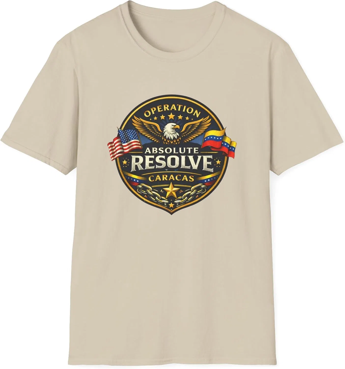 Женская футболка с принтом Operation Absolute Resolve, песочный