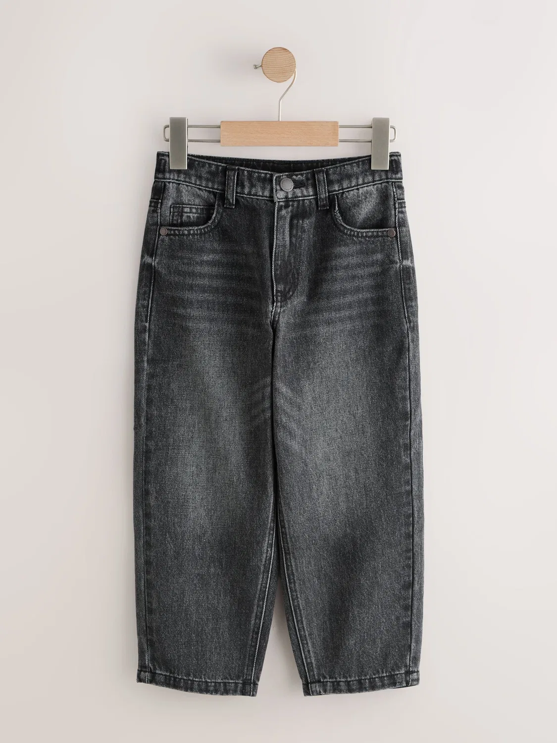 Джинсы baggy tapered, деним Next, Washed Black — фото 4