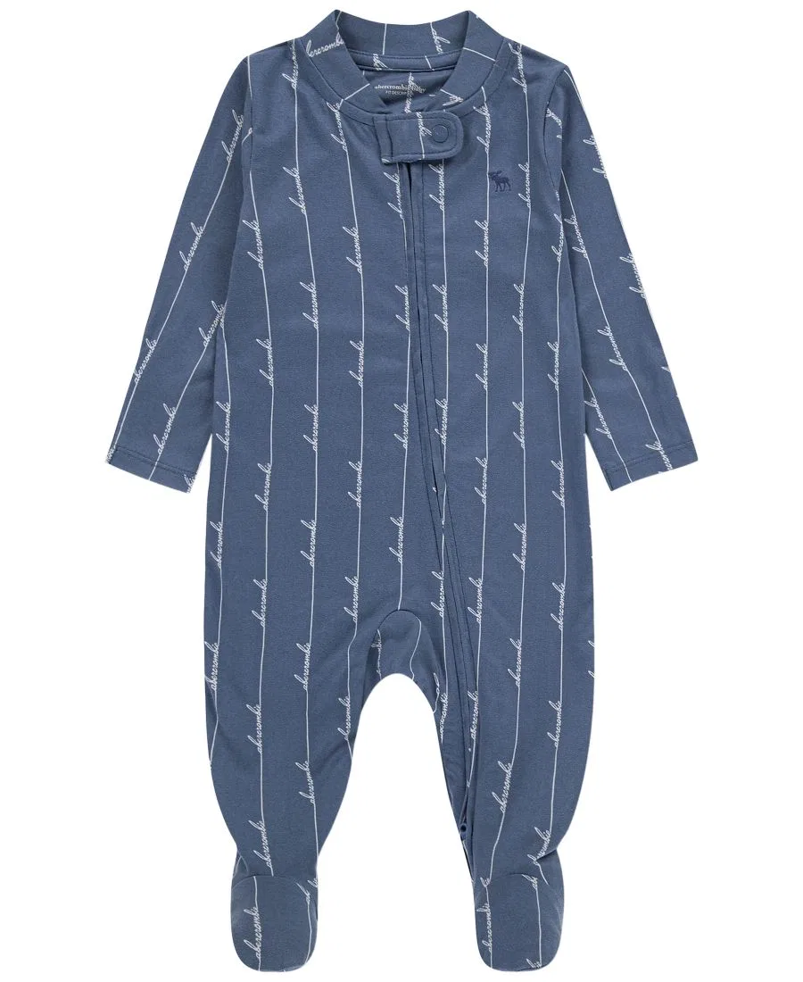 Комбинезон с длинным рукавом на молнии, с ножками, из футера abercrombie kids, Blue