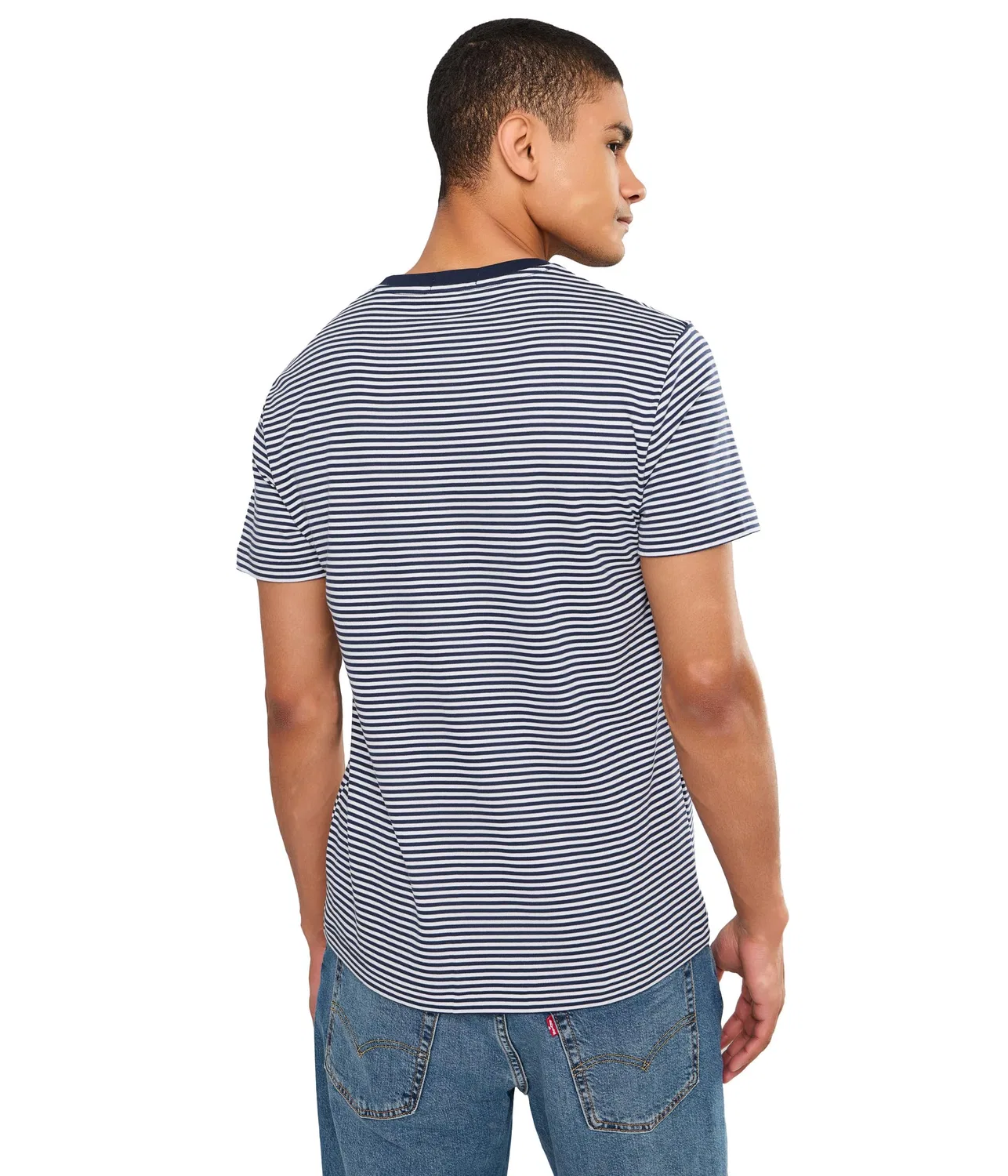 Футболка из мягкого хлопка приталенного кроя Polo Ralph Lauren, Newport Navy/White — фото 4