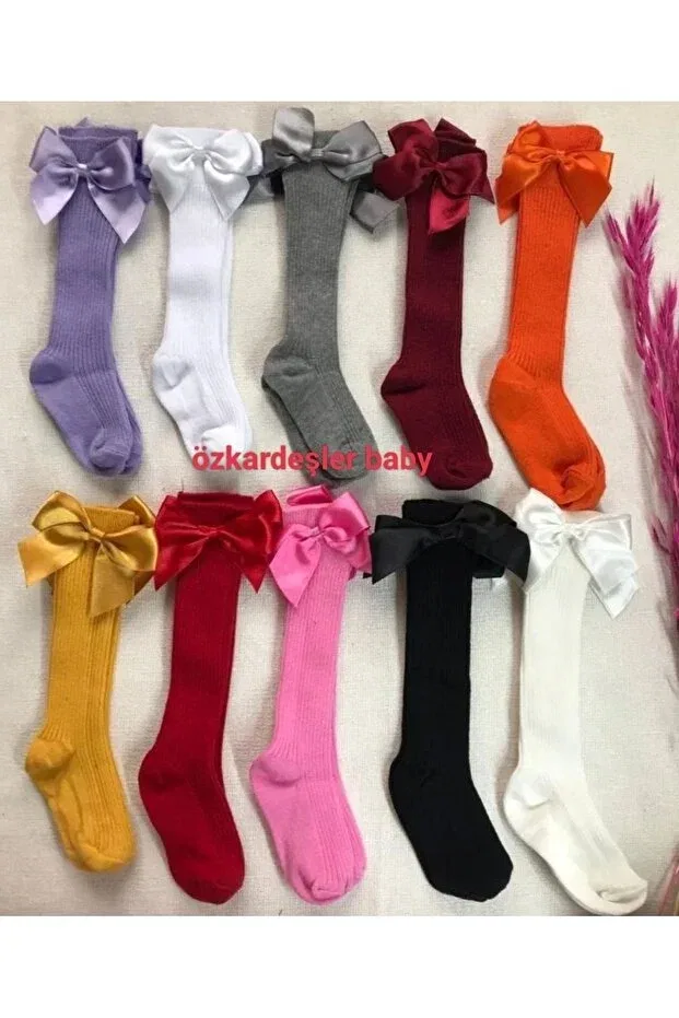 Детские носки-гольфы с бантом Ӧzkardeşler Baby, Multicolored Özkardeşler Baby
