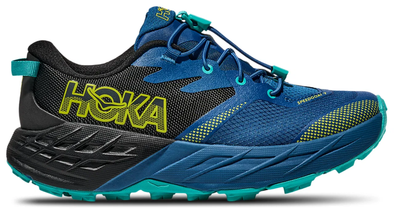 Детские кроссовки для мальчиков с защитным носком SpeedGoat 7 HOKA, Black Blue