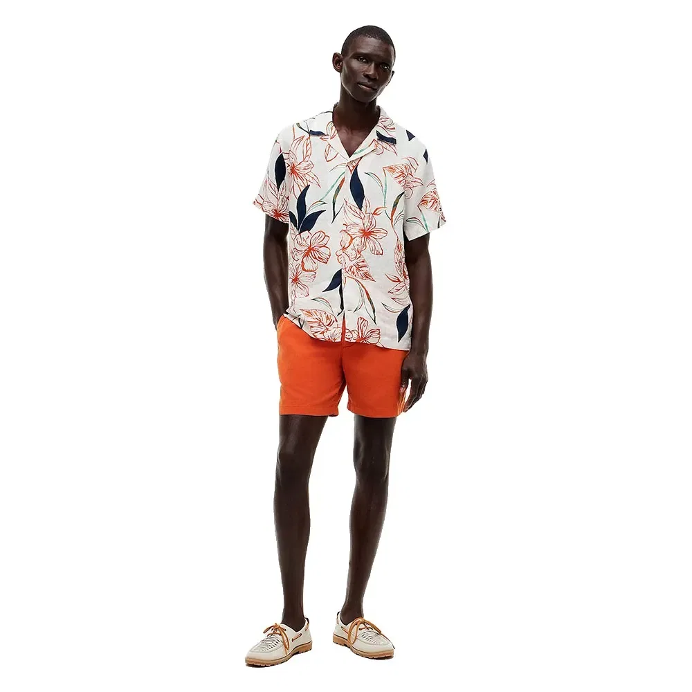 Мужская рубашка с коротким рукавом Tropical Print Tommy hilfiger, White — фото 4